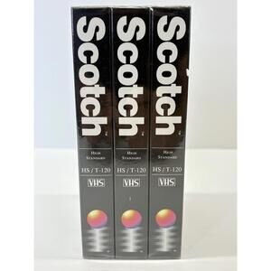 Scotch 120  VHS Tapes, New Sealed, 3 Pack